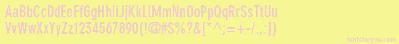 Din30640NeuzeitGroteskLtBoldCondensed Font – Pink Fonts on Yellow Background