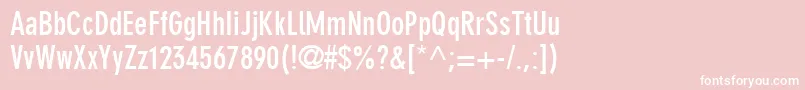 Din30640NeuzeitGroteskLtBoldCondensed-fontti – valkoiset fontit vaaleanpunaisella taustalla