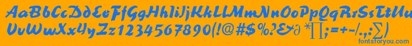 ReinerblackDb Font – Blue Fonts on Orange Background