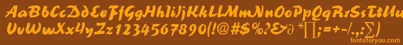 ReinerblackDb Font – Orange Fonts on Brown Background