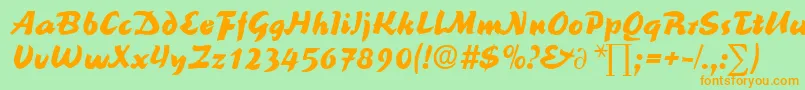 ReinerblackDb Font – Orange Fonts on Green Background