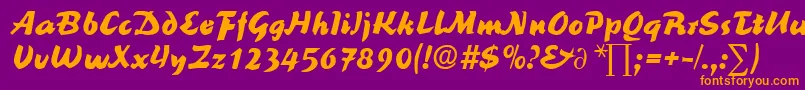 ReinerblackDb-Schriftart – Orangefarbene Schriften auf violettem Hintergrund