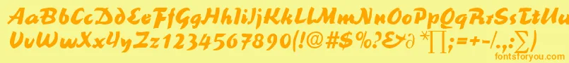 ReinerblackDb Font – Orange Fonts on Yellow Background