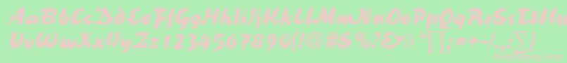 ReinerblackDb Font – Pink Fonts on Green Background