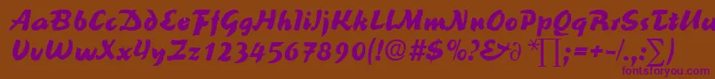 ReinerblackDb Font – Purple Fonts on Brown Background