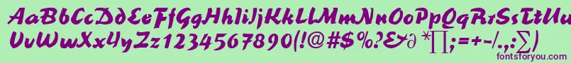 ReinerblackDb Font – Purple Fonts on Green Background