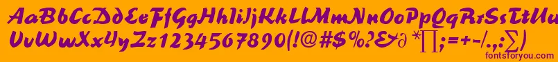 ReinerblackDb Font – Purple Fonts on Orange Background