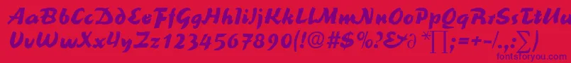 Czcionka ReinerblackDb – fioletowe czcionki na czerwonym tle