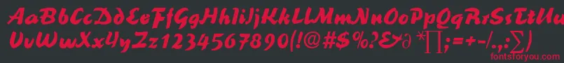 ReinerblackDb Font – Red Fonts on Black Background
