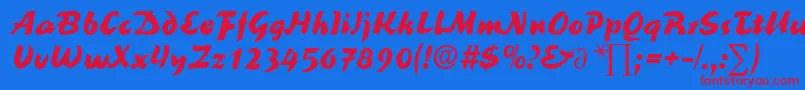 Fonte ReinerblackDb – fontes vermelhas em um fundo azul