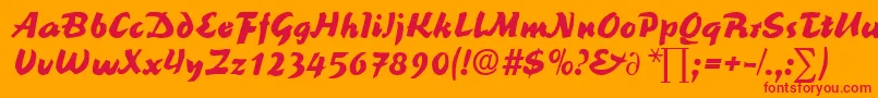 ReinerblackDb Font – Red Fonts on Orange Background