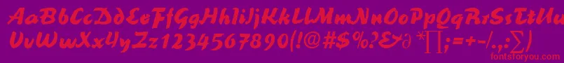 ReinerblackDb Font – Red Fonts on Purple Background