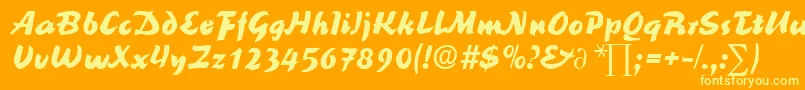 ReinerblackDb Font – Yellow Fonts on Orange Background