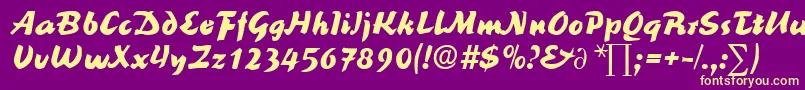ReinerblackDb-fontti – keltaiset fontit violetilla taustalla