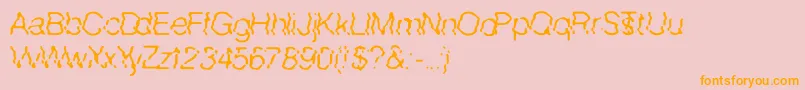 Waved Font – Orange Fonts on Pink Background