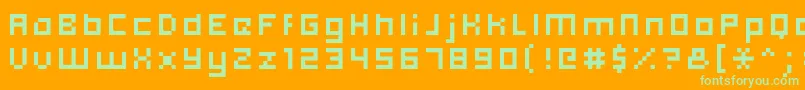 Шрифт Hooge0556 – зелёные шрифты на оранжевом фоне