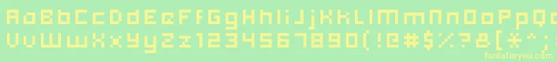 Hooge0556 Font – Yellow Fonts on Green Background
