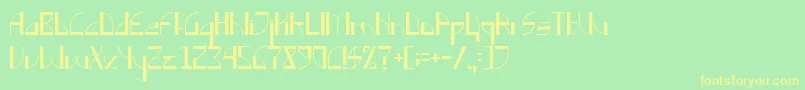 フォントBacklogNormal – 黄色の文字が緑の背景にあります