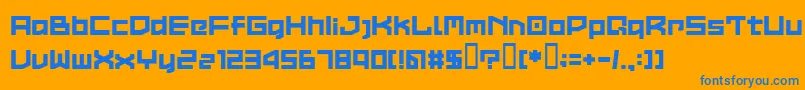 LvdcCommon2 Font – Blue Fonts on Orange Background