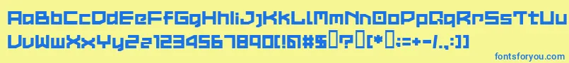 LvdcCommon2 Font – Blue Fonts on Yellow Background