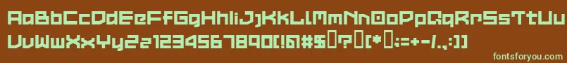 Шрифт LvdcCommon2 – зелёные шрифты на коричневом фоне