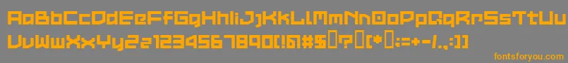 フォントLvdcCommon2 – オレンジの文字は灰色の背景にあります。