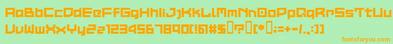 Шрифт LvdcCommon2 – оранжевые шрифты на зелёном фоне