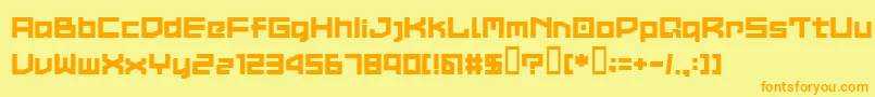 フォントLvdcCommon2 – オレンジの文字が黄色の背景にあります。