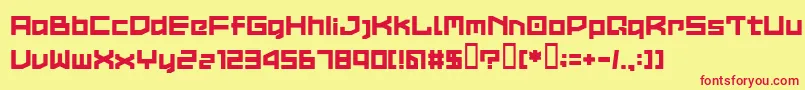 LvdcCommon2 Font – Red Fonts on Yellow Background