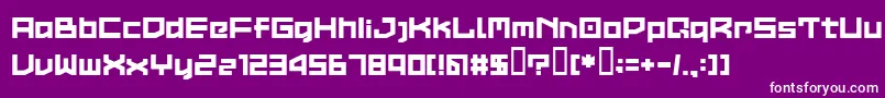 LvdcCommon2-Schriftart – Weiße Schriften auf violettem Hintergrund
