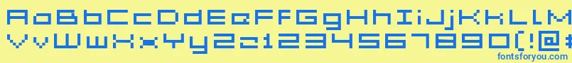 GrixelAcme5WideXtnd Font – Blue Fonts on Yellow Background