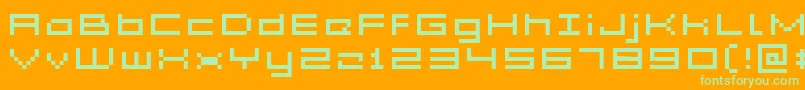 GrixelAcme5WideXtnd Font – Green Fonts on Orange Background