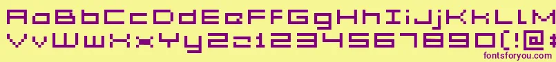 GrixelAcme5WideXtnd Font – Purple Fonts on Yellow Background