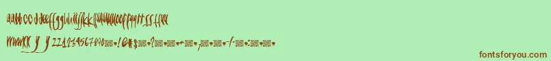 Czcionka Californiadesigns – brązowe czcionki na zielonym tle