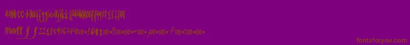 Californiadesigns-fontti – ruskeat fontit violetilla taustalla