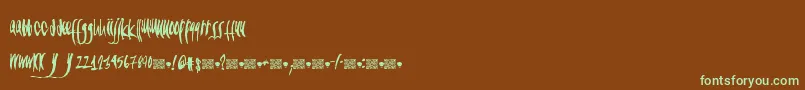 Czcionka Californiadesigns – zielone czcionki na brązowym tle