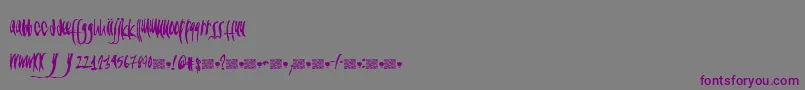 Californiadesigns-fontti – violetit fontit harmaalla taustalla