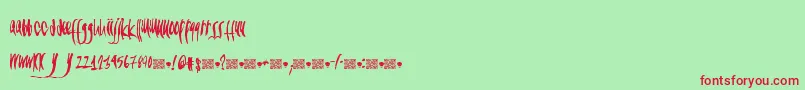 フォントCaliforniadesigns – 赤い文字の緑の背景