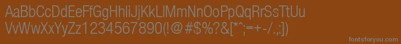 フォントOlnovaRegularcond – 茶色の背景に灰色の文字