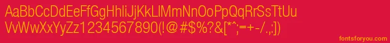 OlnovaRegularcond Font – Orange Fonts on Red Background