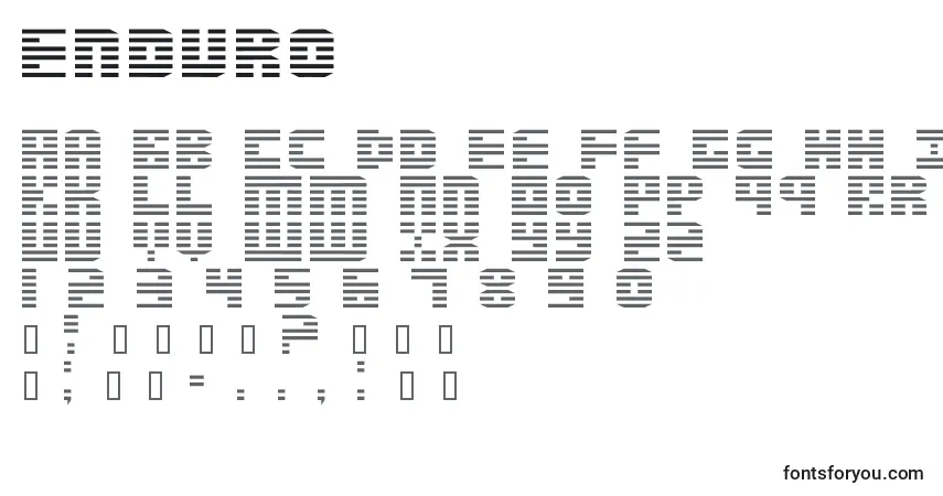 Шрифт Enduro – алфавит, цифры, специальные символы