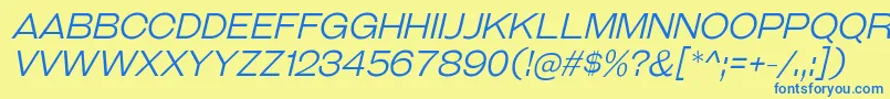 GalderglynnTitlingLtIt Font – Blue Fonts on Yellow Background