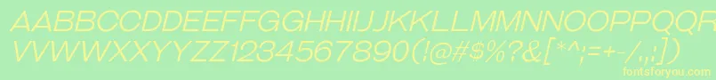 GalderglynnTitlingLtIt Font – Yellow Fonts on Green Background