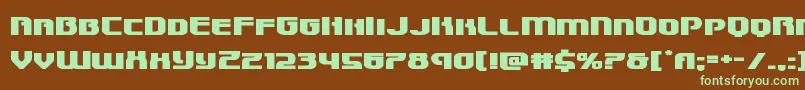 Speedwagonxtraexpand-fontti – vihreät fontit ruskealla taustalla