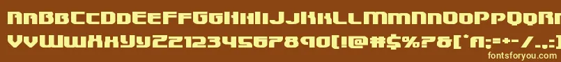 Speedwagonxtraexpand-fontti – keltaiset fontit ruskealla taustalla