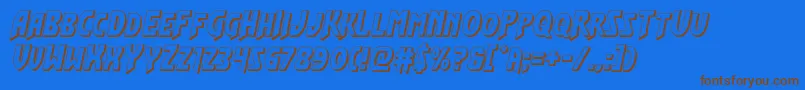 Flashrogers3D Font – Brown Fonts on Blue Background