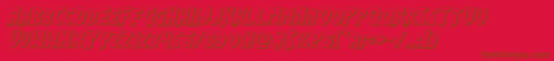 Flashrogers3D-Schriftart – Braune Schriften auf rotem Hintergrund