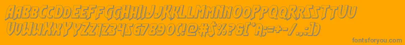 Flashrogers3D-Schriftart – Graue Schriften auf orangefarbenem Hintergrund