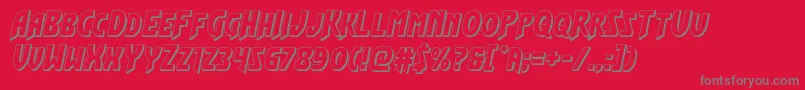 Flashrogers3D-Schriftart – Graue Schriften auf rotem Hintergrund