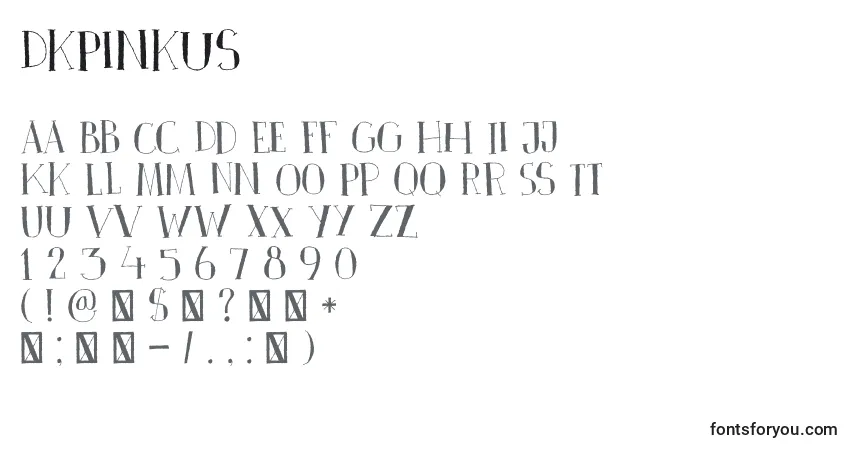 DkPinkus Font – alphabet, numbers, special characters